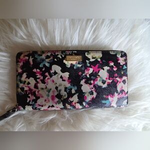 EUC Kate Spade Black Floral Print Lena Large Wallet